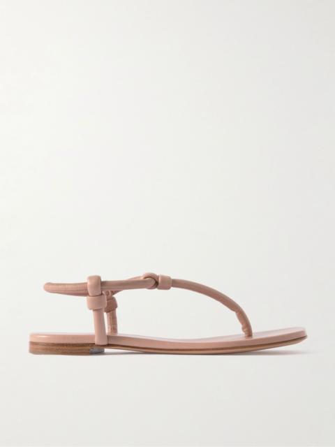 Gianvito Rossi Juno Thong knotted leather sandals Neutral