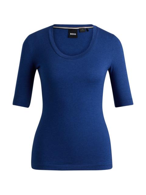 BOSS SCOOP-NECK TOP IN WOOL AND COTTON