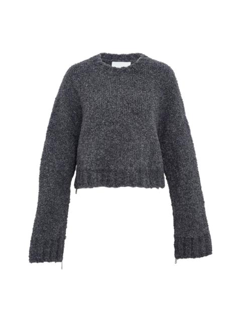 3.1 Phillip Lim Boucle Zipper Crewneck Knit Top