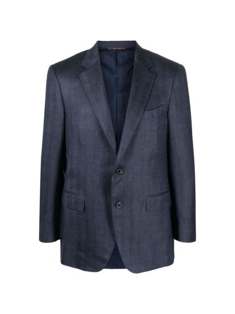 contrasting-trim notched-lapels blazer