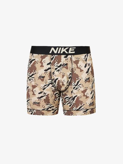 Nike Camo-print branded-waistband stretch-woven boxer briefs