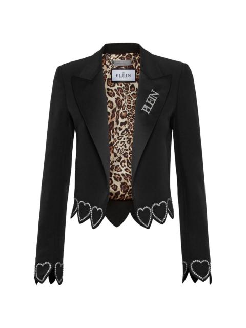 heart-embellished blazer