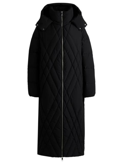 BOSS QUILTED DOWN COAT WITH ADJUSTABLE HOOD