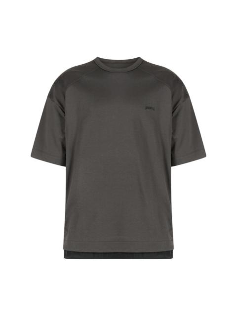 side-zip layered-hem T-shirt