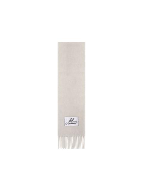 Marni logo-patch fringed scarf
