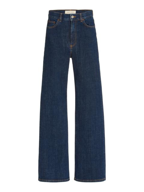 JEANERICA Pyramid Stretch High-Rise Flared-Leg Jeans blue