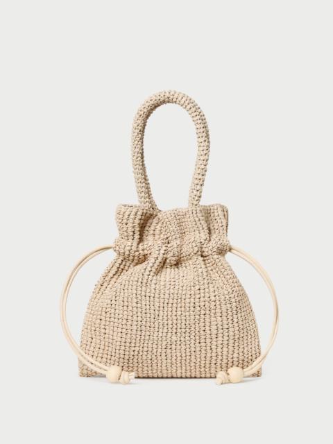 LOEFFLER RANDALL Kylie Natural Raffia Drawstring Pouch