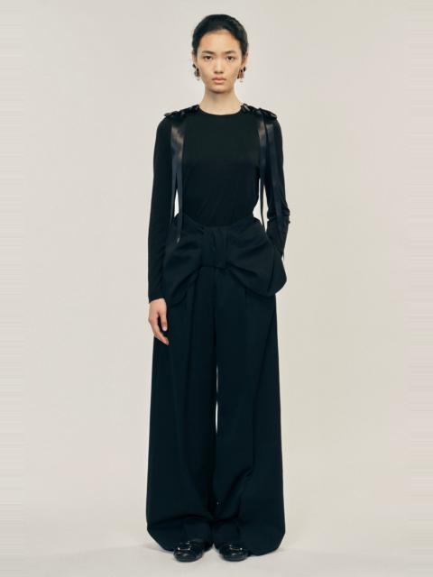 Bow Waist Wide Leg Trousers