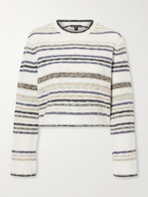 JAMES PERSE Striped Knitted Cotton-blend Sweater