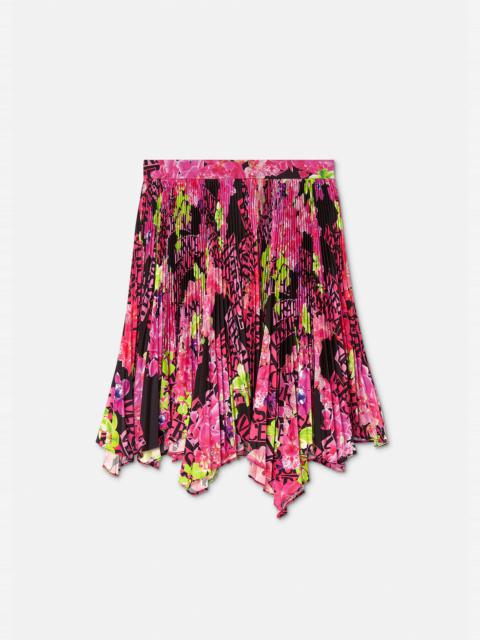 VERSACE Logo Orchid Pleated Skirt