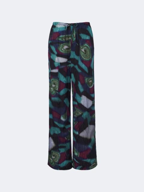 Dries Van Noten Printed moiré wide-leg pants