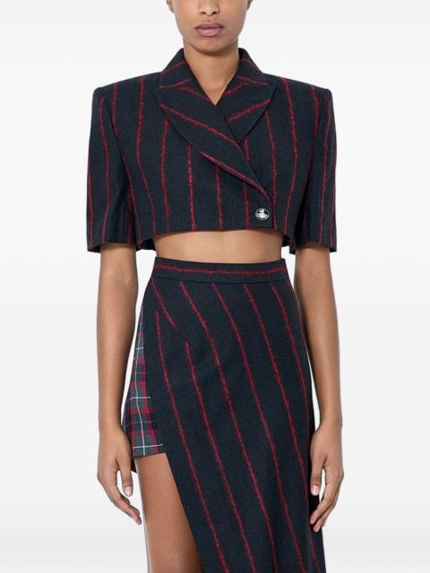 Vivienne Westwood Cut Off pinstripe-pattern cropped blazer