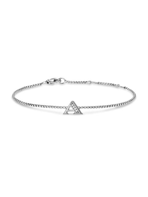DAVID YURMAN Women's Petite Initial Chain Bracelet in Sterling Silver - Diamond A