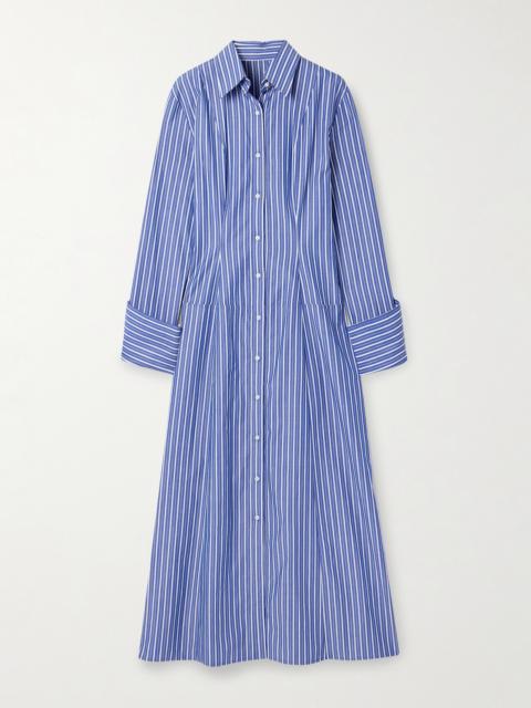 BRANDON MAXWELL The Sammy Striped Cotton-poplin Midi Shirt Dress