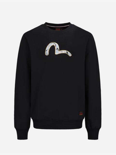 EVISU BROCADE SEAGULL APPLIQUÉ SWEATSHIRT