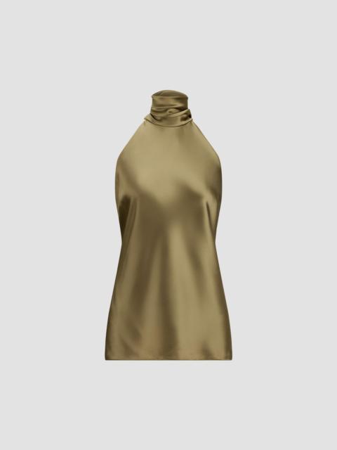 Ralph Lauren Women's Chilton Satin Halter Blouse - Porcini
