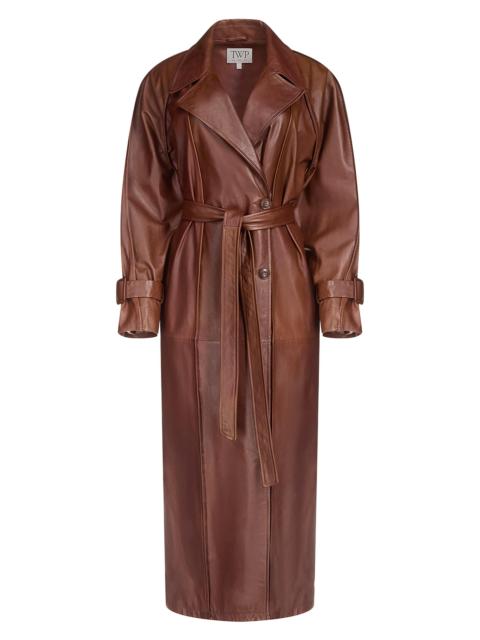 TWP Women's Unfinished Business Leather Trench Coat - Cigar