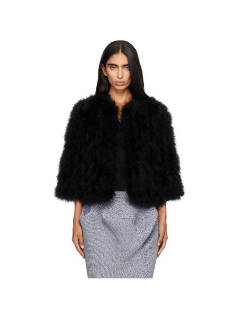 Yves Salomon Black Turkey Feather Jacket