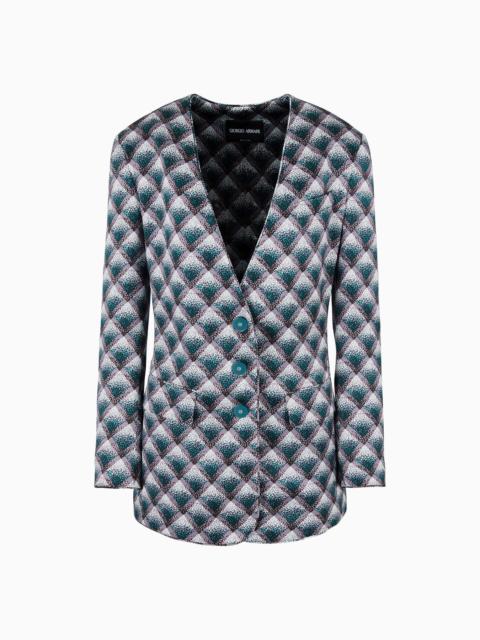 GIORGIO ARMANI Single-breasted jacket in gradient print silk faille