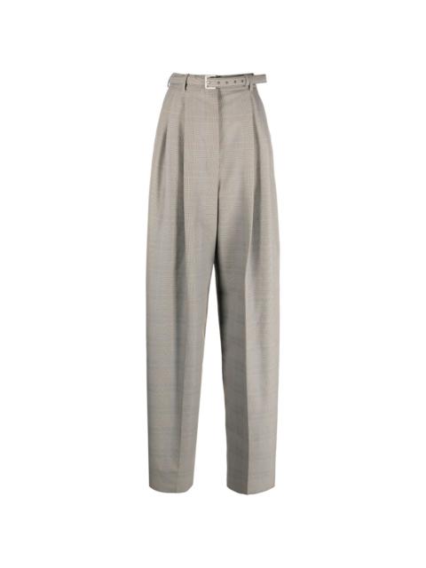 Glen plaid wide-leg trousers