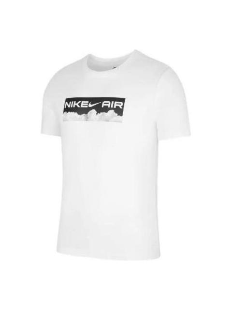 Nike Men's Nike Alphabet Logo Printing Round Neck Pullover Short Sleeve White T-Shirt DR7806-100