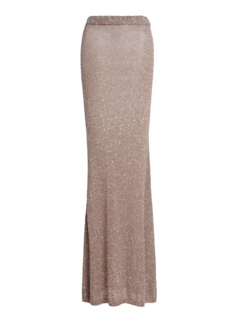 Sequined Knit Maxi Skirt multi