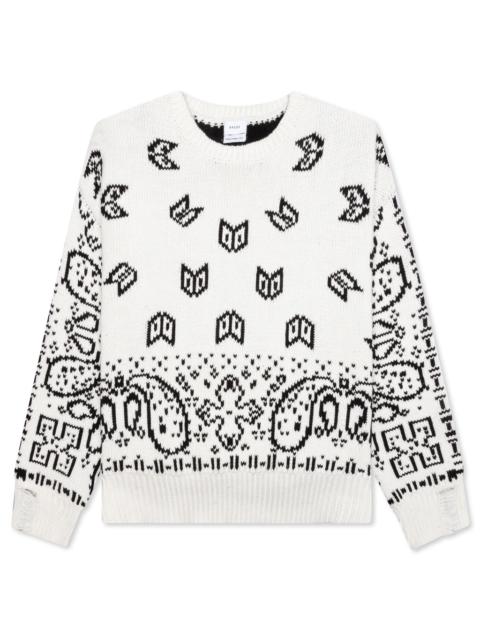 Rhude RHUDE LOUNGE SWEATER - WHITE/BLACK