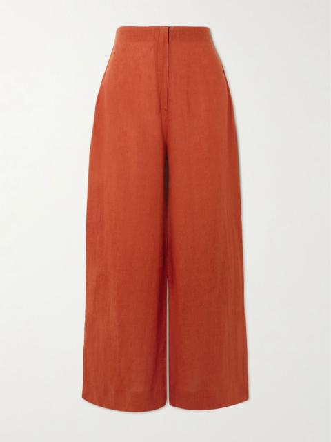 ANDRES OTALORA Poesia wide-leg linen pants Brick