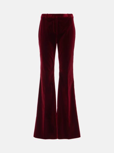 パンツ ETRO Red Pants with Elastic Waistband in Velvet Woman Etro Red pants with elastic waistband in velvet woman