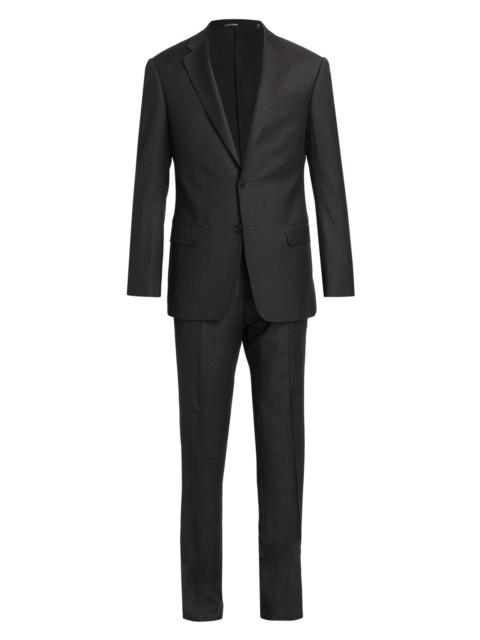 EMPORIO ARMANI Men's G-Line Super 130s Wool Two-Button Slim-Fit Suit - Charcoal