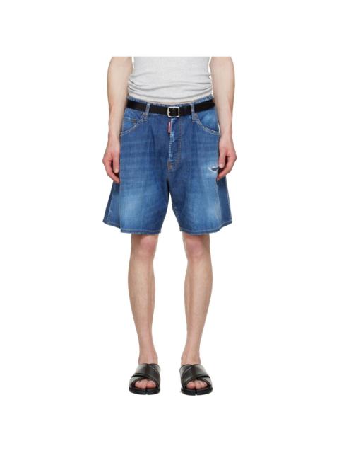 DSQUARED2 Blue Medium Wash Denim Boxer Shorts