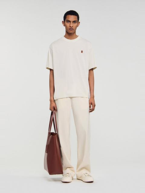 Sandro LEATHER LOGO T-SHIRT
