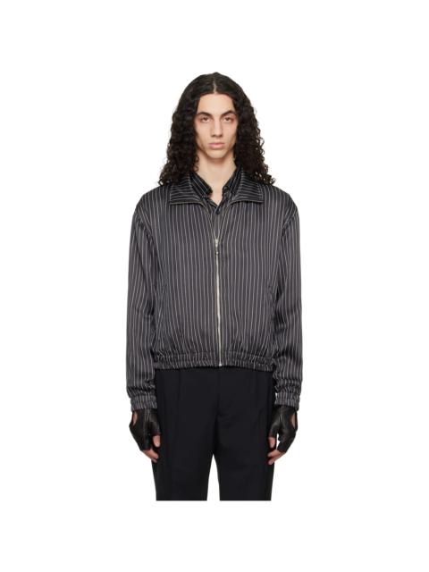 ERNEST W. BAKER Black Pin Stripe Track Jacket