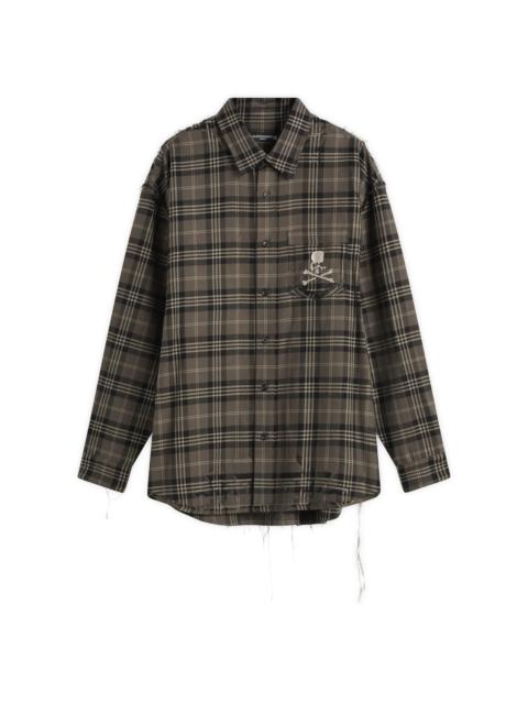 MASTERMIND WORLD MASTERMIND WORLD Reversible Raw Edge Plaid Shirt
