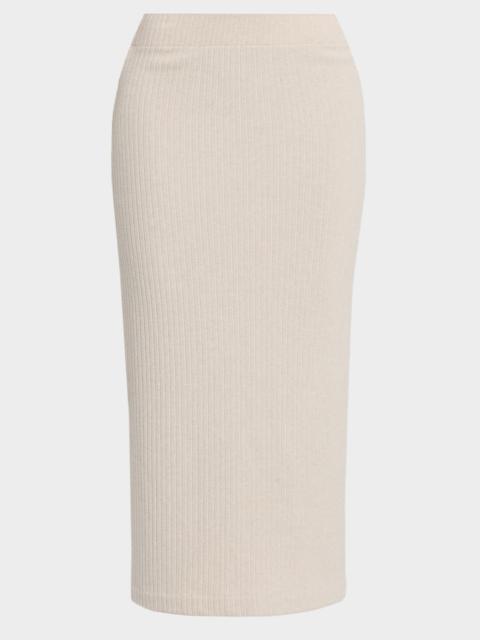 Vince Rib-Knit Midi Skirt