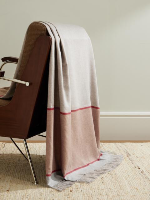 Brunello Cucinelli Fringed Colour-Block Silk Blanket