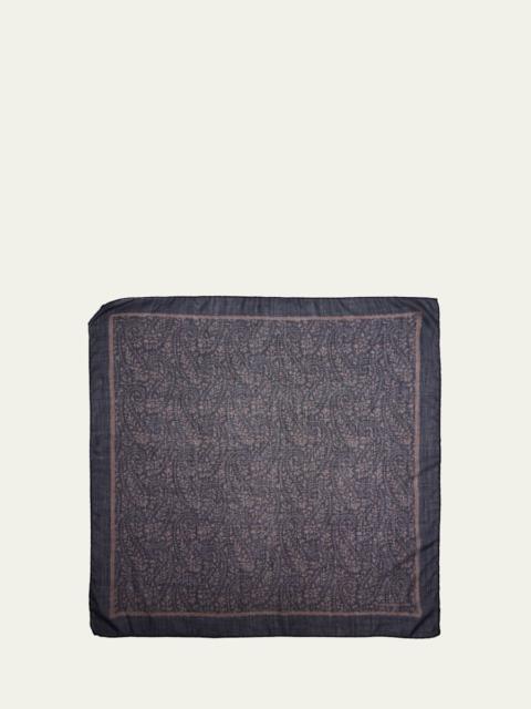 massimo alba Men's Cashmere-Silk Paisley Handkerchief