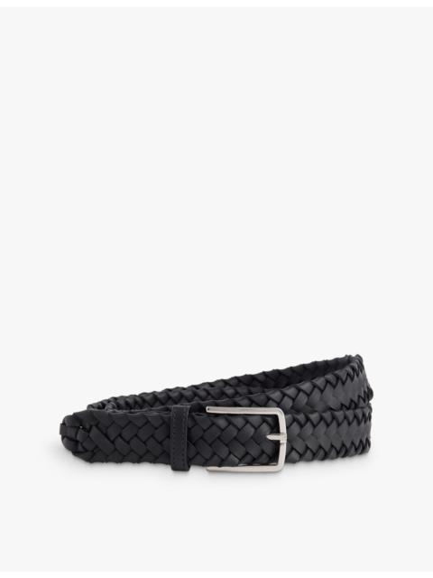 Bottega Veneta Braided brand-debossed leather belt