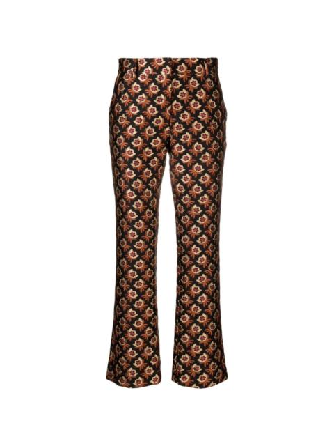 24/7 patterned jacquard cigarette trousers