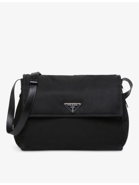 Prada Brand-plaque small recycled-nylon shoulder bag
