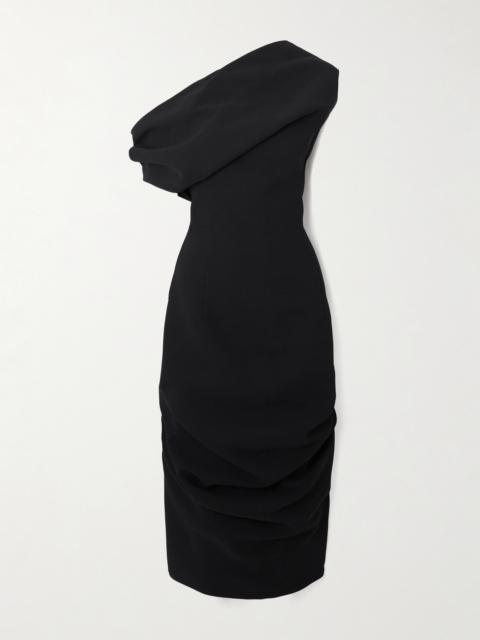 JACQUEMUS La Robe Pesce One-shoulder Draped Crepe Midi Dress