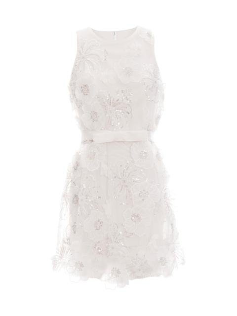 Dress The Population Women's Adeline Sequined Floral-Appliqué Minidress - White