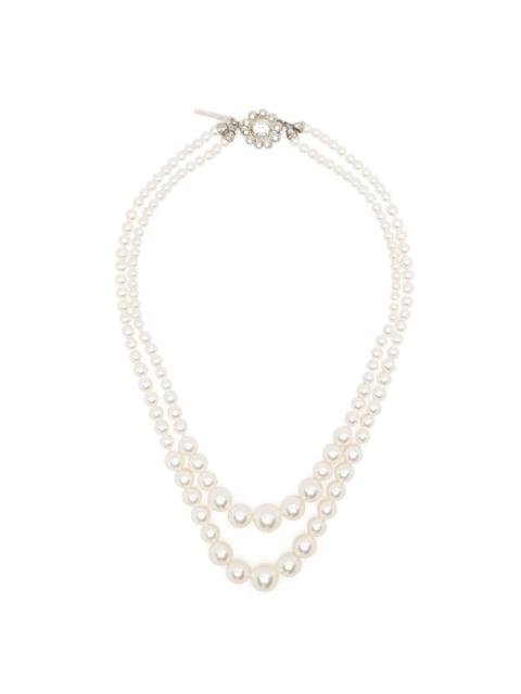 Alessandra Rich double strand pearl necklace