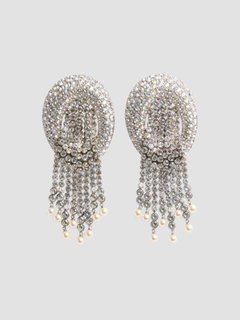 Valentino Women's Kabarett Earrings in Metal and Crystal - Palladium