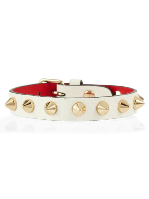 Christian Louboutin Loubilink embellished leather bracelet