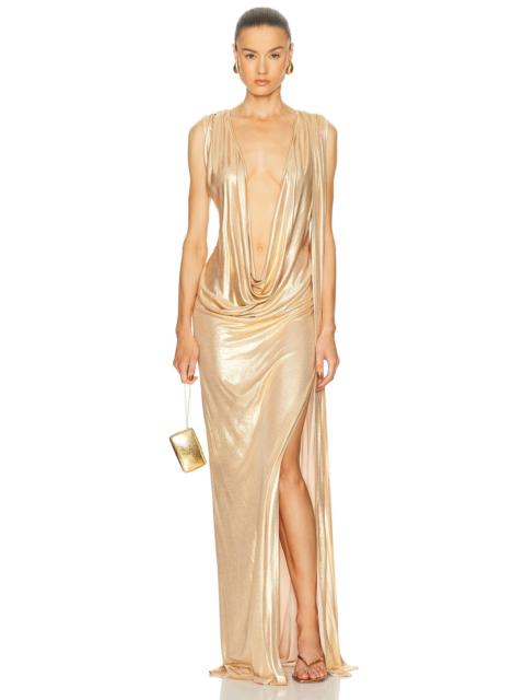 SID NEIGUM Floor Length Reversible Cowl Dress