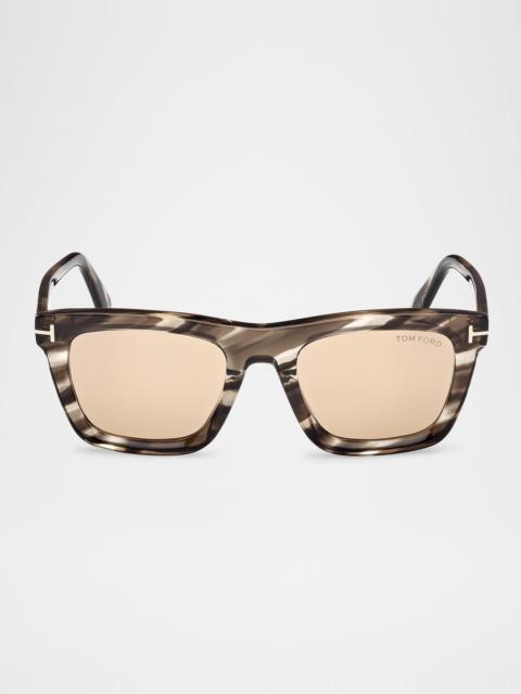 TOM FORD Men's Lelio Acetate Square Sunglasses