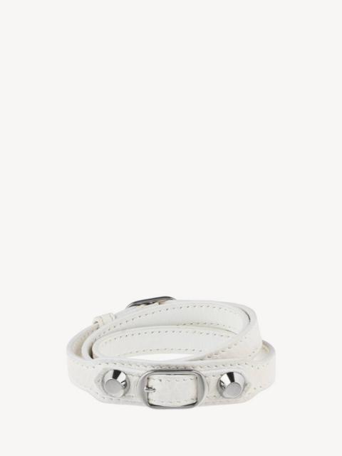BALENCIAGA Women's City Triple Bracelet in Optic White/shiny Silver