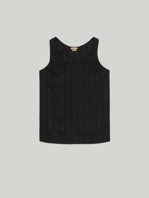 GUCCI Silk crêpe satin sleeveless top