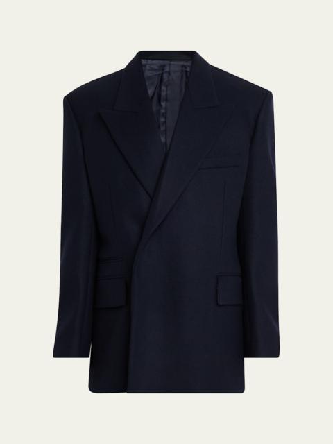 Givenchy Men's Deconstructed Wool Peak-Lapel Sport Jacket
